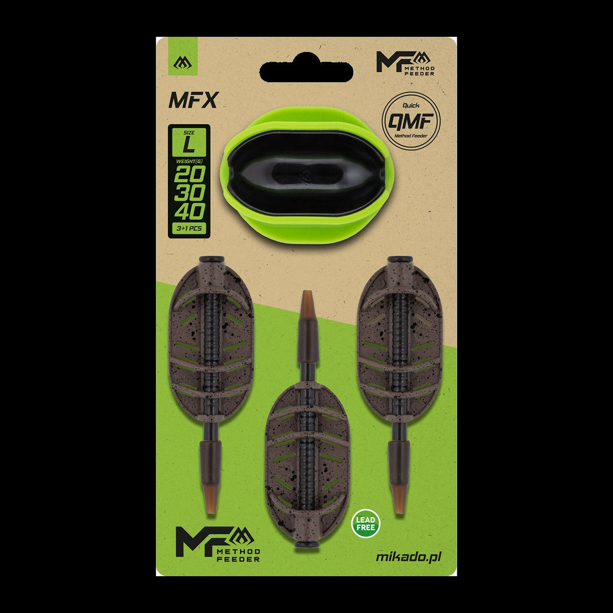 Mikado MFX Q.M.F. Method Feeder L Set – 20/30/40 g + Mould
