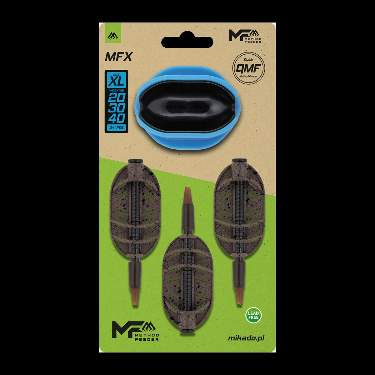 Mikado MFX Q.M.F. Method Feeder XL Set – 20/30/40 g + Mould