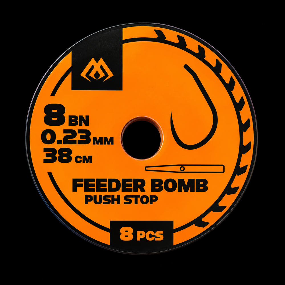 Mikado Feeder Bomb Ready Rig Push Stop 38 cm – Barbless