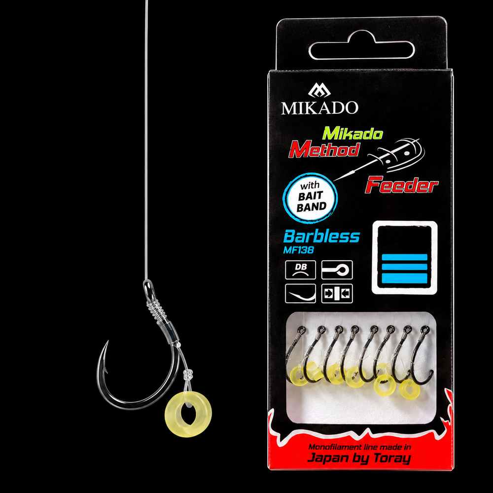 Mikado Method Feeder Ready Rig Bait Band 10 cm – Barbless